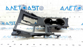 Накладка центральной консоли с подстаканниками Lexus NX200t NX300h 15-17 черная, без кожуха, царапины