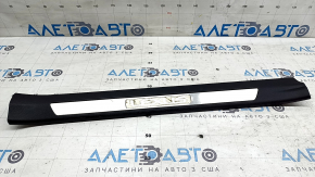 Ornamente prag ușă față stânga Lexus NX200t NX300 NX300h 15-21 negru, cromat, zgârieturi