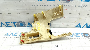 Накладка передней панели левая Lexus NX200t NX300 NX300h 15-21 кожа бежевая, без дефлектора
