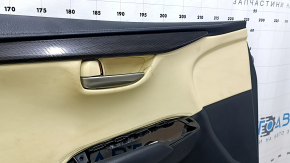 Обшивка двери карточка передняя левая Lexus NX200t NX300h 15-17 черная с бежевой вставкой, подлокотник кожа черный, под память сидения, под чистку