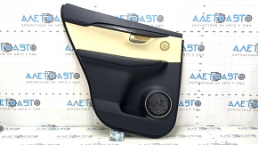 Ornamente ușă spate stânga Lexus NX300 NX300h 15-17 negru cu inserție bej, cotiera piele neagră