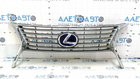 Grilă radiator Lexus RX450H 13-15 rest, cu emblemă, crăpătură pe crom, nisip, zgârietură