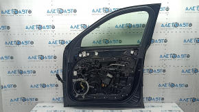 Дверь в сборе передняя правая Volvo XC90 16-26 keyless, черный 717, вмятины, вздулся хром на ручке