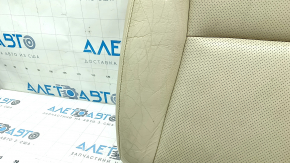 Обшивка пассажирского сиденья Lexus RX350 RX450h 13-15 нижняя часть, кожа бежевое, перфорация, подогрев, трещины на коже, окислены фишки