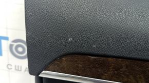 Ornamente ușă față stânga Volvo XC90 16-22 piele neagră, cotiera și inserție piele neagră, mulaje mesteacăn, Bowers & Wilkins, pentru curățare, zgârieturi