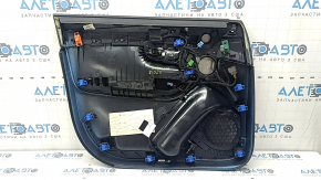Ornamente ușă față dreapta Volvo XC90 16-22 piele neagră, cotiera și inserție piele neagră, mulaje mesteacăn, Bowers & Wilkins, cu iluminare din spate, prinderi, rupturi