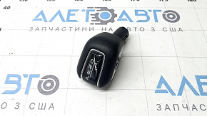 Manetă schimbător Volvo XC90 16-22 piele neagră, cromată, zgârieturi, uzată