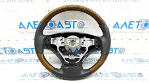 Руль голый Lexus RX350 RX450h 10-15 черный, кожа, под дерево, без кнопок, мелкие царапины
