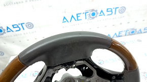 Руль голый Lexus RX350 RX450h 10-15 черный, кожа, под дерево, без кнопок, мелкие царапины