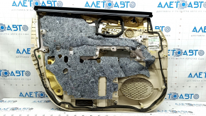 Обшивка двери карточка передняя правая Lexus RX350 RX450h 13-15 бежевая с бежевой вставкой кожа, подлокотник бежевая кожа, с ручкой, без пищалки, под чистку