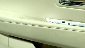 Обшивка двери карточка передняя левая Lexus RX350 RX450h 13-15 бежевая с бежевой вставкой кожа, подлокотник бежевая кожа, с ручкой, без пищалки, под чистку