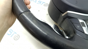 Руль в сборе BMW 4 F32/33/36 14-20 кожа черная, с подогревом, M Sport, с airbag, с кнопками, с лепестками, потертый, царапины