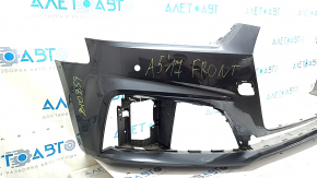 Бампер передний голый Audi A5 F5 18-19 S-Line под парктроники, графит, без заглушки, сломаны крепления