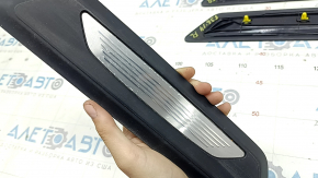 Ornament prag ușă față stânga exterior BMW 4 F36 15-20 Gran Coupé, negru cu inserție cromată, M Sport