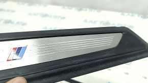 Ornament prag ușă față stânga exterior BMW 4 F36 15-20 Gran Coupé, negru cu inserție cromată, M Sport