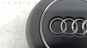 Подушка безопасности airbag в руль водительская Audi A5 F5 18-25 серая, потерт хром