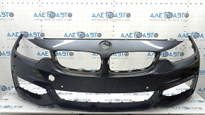 Бампер передний голый BMW 4 F32/33/36 14-20 под парктроники и омыватели фар, без PMA, M Pack, графит, царапины, прижат, сломаны крепления