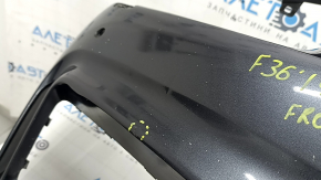 Бампер передний голый BMW 4 F32/33/36 14-20 под парктроники и омыватели фар, без PMA, M Pack, графит, царапины, прижат, сломаны крепления