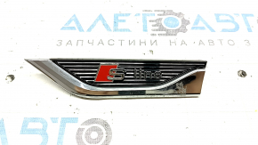Bandă auxiliară aripă stângă față Audi A5 F5 18-25 cromată, S-Line, suport rupt