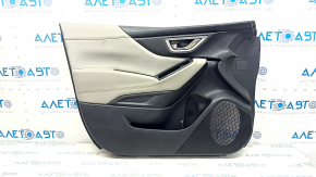 Ornamente ușă față stânga Subaru Forester 19-24 SK negre cu inserție gri din pânză, cotiera din piele gri, pentru curățare chimică, lovituri, abraziuni, zgârieturi