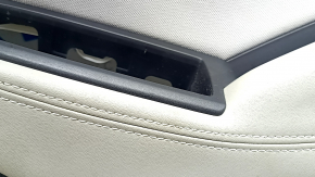 Ornamente ușă față dreapta Subaru Forester 19-24 SK negre cu inserții gri din stofă + piele, cotiera din piele gri, zgârieturi, pentru curățare