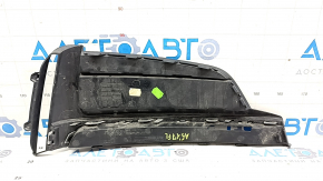 Решетка переднего бампера левая Audi A5 F5 18-19 без радара, черная с хром молдингом, S-Line, песок