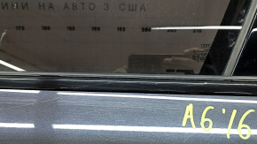 Дверь в сборе передняя левая Audi A6 C7 12-18 триплекс, keyless, графит LX7U, вмятина, царапины на молдинге