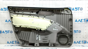 Обшивка двери карточка передняя правая VW Passat b8 16-19 USA серая, подлокотник кожа серый, молдинг под темное дерево, под химчистку