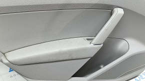 Ornamente ușă spate stânga VW Passat b8 16-19 SUA gri, cotiera piele gri, ornament sub lemn închis, pentru curățare chimică