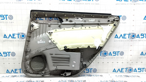 Ornamente ușă spate stânga VW Passat b8 16-19 SUA gri, cotiera piele gri, ornament sub lemn închis, pentru curățare chimică