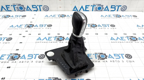 Ручка КПП с накладкой шифтера VW Passat b8 16-19 USA кожа черная, глянцевая накладка, под start-stop, под чистку