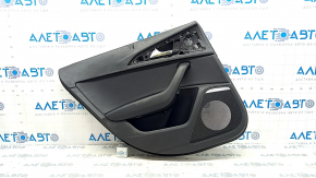 Ornamente ușă spate stânga Audi A6 C7 12-18 piele neagră, inserție și cotiera piele neagră, cu mâner, BOSE, lovitură, zgârietură