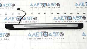 Накладка порога внешняя передняя правая Audi A6 C7 12-18 черная, с хромом, с подсветкой, царапины, тычки