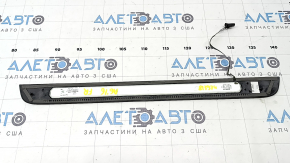 Ornamente prag ușă față dreapta Audi A6 C7 12-18 negru, cu crom, cu iluminare din spate, coroziune, zgârieturi