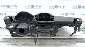 Panou frontal Torpedo cu AIRBAG Ford C-max MK2 13-18 pentru un monitor mare, negru, cu suprapuneri, crăpături în elementele de fixare suprapuse