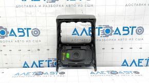 Накладка центральной консоли задняя Audi A4 B9 17-25 серая, под прикуриватель, 2 части