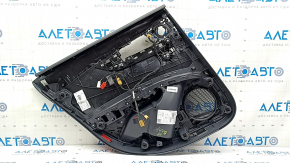 Ornamente ușă spate dreapta Audi A4 B9 17-19 negru, inserție piele gri, cotiera piele gri, Bang and Olufsen