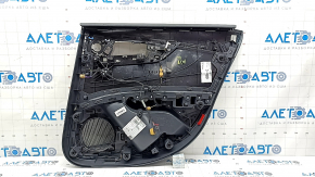 Обшивка двери карточка задняя левая Audi A4 B9 17-19 серая, вставка кожа серая, подлокотник кожа серая, Bang and Olufsen, примята