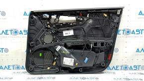 Обшивка двери карточка передняя левая Audi A4 B9 17-19 серая, вставка кожа серая, подлокотник кожа серая, Bang and Olufsen