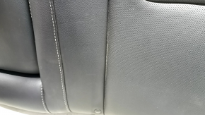 Спинка заднего ряда сидений левая Ford Fusion mk5 17-20 кожа черная, перфорация, Titanium, с ремнем и подлокотником, примятости, царапины