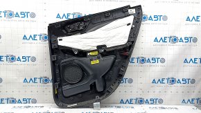 Обшивка двери карточка задняя левая Ford Escape MK4 20-22 тип 2, черная, подлокотник кожа черный, с хром ручкой, потерта