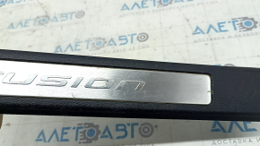 Ornamente prag ușă față stânga Ford Fusion mk5 17-20 negru cu inserție cromată, zgârieturi