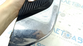 Решетка переднего бампера левая Ford Fusion mk5 17-18 под птф LED глянец, с хром молдингом, песок