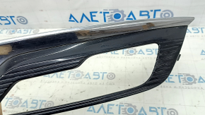 Grilă bară față dreapta Ford Fusion mk5 17-18, proiectoare ceață LED lucioase, cu ornament cromat, nisip