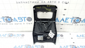 Накладка центральной консоли задняя Ford Fusion mk5 17-20 черная, под воздуховоды, c подсветкой, под розетку и прикуриватель, царапины, трещины в креплениях