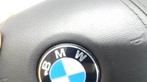 Подушка безопасности airbag в руль водительская BMW 5 G30 17-23 черная, кожа, коррозия на эмблеме