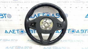 Руль голый BMW 5 G30 17-23 кожа черный, Sport под лепестки, без подогрева, царапины, расклеился