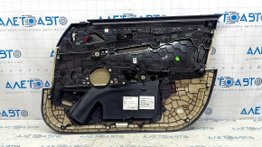 Ornamente ușă față stânga BMW 5 G30 17-20 piele bej canberra bej, inserție sub lemn închis, cotiera piele bej, cu mâner, zgârieturi