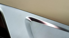 Ornamente ușă față dreapta BMW 5 G30 17-20 piele bej canberra bej, inserție sub lemn închis, cotiera piele bej, cu mâner, cu plasă sub difuzor, pentru curățare