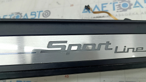 Ornamente prag exterior față dreapta BMW 5 G30 17-20 Sport Line, cu iluminare, coroziune, zgârieturi